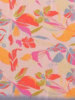 Thumbnail for Janasya Peach Georgette Tropical Printed Saree