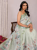 Janasya Light Green Cotton Linen Floral Printed Saree - Distacart