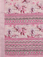 Thumbnail for Janasya Pink Cotton Linen Floral Printed Saree