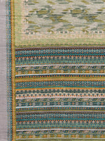 Thumbnail for Janasya Sage Green Cotton Linen Abstract Printed Saree