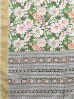 Thumbnail for Janasya Green Chanderi Silk Floral Printed Saree