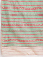 Thumbnail for Janasya Beige Silk Blend Ikkat Jacquard Saree