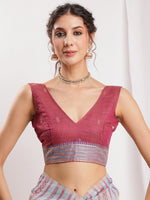 Thumbnail for Janasya Beige Silk Blend Ikkat Jacquard Saree