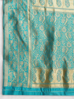 Thumbnail for Janasya Purple Silk Blend Floral Jacquard Saree
