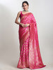 Janasya Pink Silk Blend Paisley Jacquard Saree - Distacart