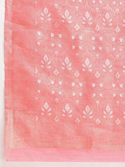 Janasya Navy Blue Silk Blend Geometric Jacquard Saree - Distacart