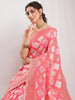 Janasya Navy Blue Silk Blend Geometric Jacquard Saree - Distacart