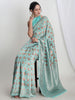Janasya Light Blue Silk Blend Geometric Jacquard Saree - Distacart