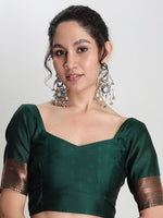 Thumbnail for Janasya Beige Silk Blend Ethnic Motifs Jacquard Saree