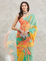 Thumbnail for Janasya Multicolor Georgette Floral Printed Saree - Distacart