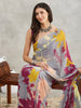 Janasya Grey Georgette Abstract Printed Saree - Distacart