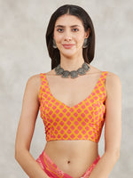 Thumbnail for Janasya Pink Georgette Geometric Printed Saree