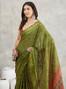 Janasya Mehndi Green Silk Blend Bandhani Printed Saree - Distacart