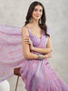 Janasya Lavender Linen Blend Floral Printed Saree - Distacart