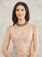 Thumbnail for Janasya Multicolor Georgette Floral Printed Saree - Distacart