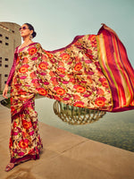 Thumbnail for NOZ2TOZ Women's Satin Silk Beige Printed Designer Saree With Blouse Piece - Distacart