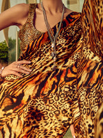 Thumbnail for NOZ2TOZ Women's Satin Silk Beige Printed Designer Saree With Blouse Piece - Distacart