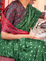 Thumbnail for NOZ2TOZ Women's Viscose Silk Green Woven Design Designer Saree With Blouse Piece - Distacart