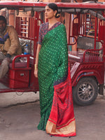 Thumbnail for NOZ2TOZ Women's Viscose Silk Green Woven Design Designer Saree With Blouse Piece - Distacart