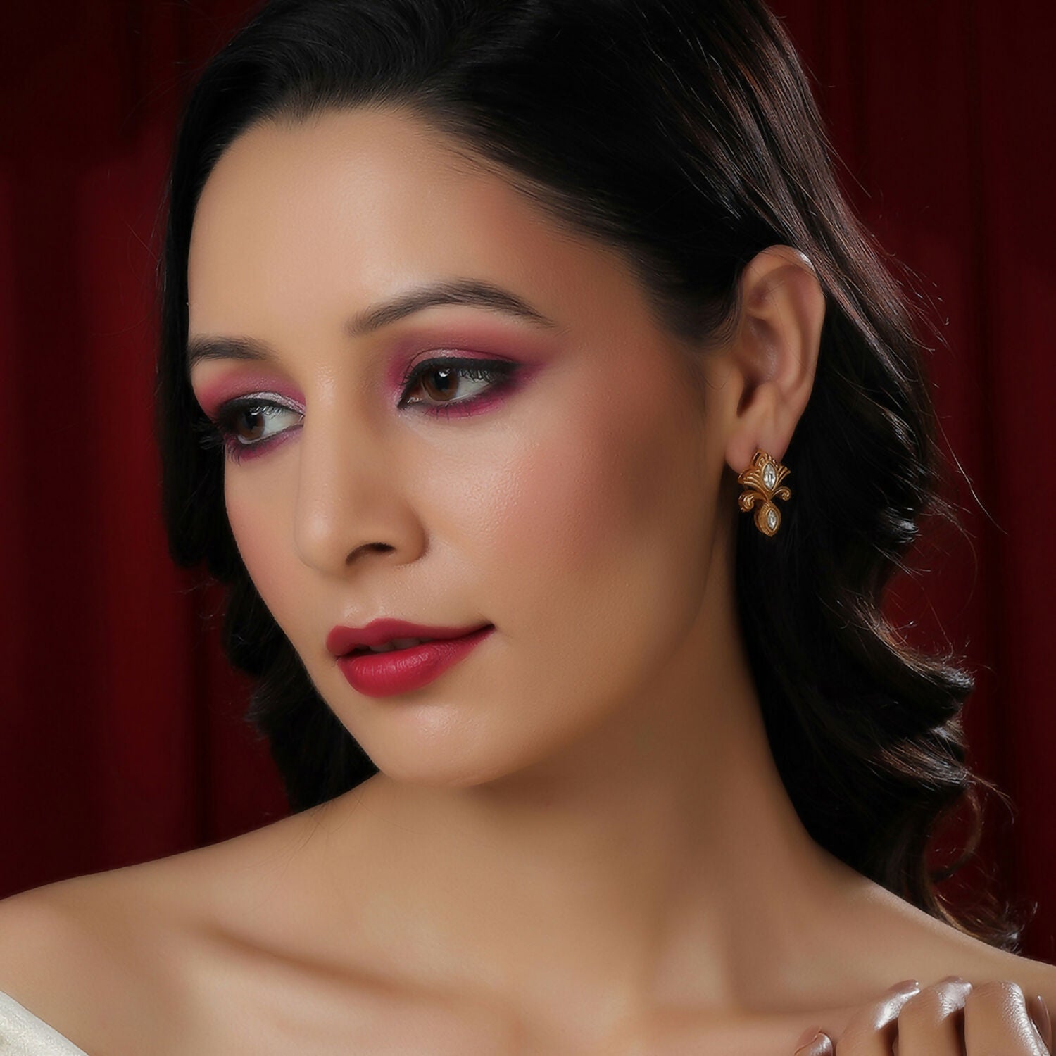 Golden Earrings (Gold) - Ruby Raang - Distacart