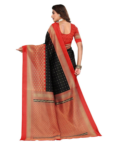 Vamika Black Printed Art Silk Saree - Distacart