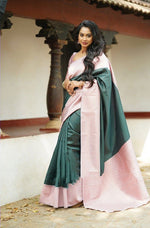 Thumbnail for NOZ2TOZ Women Banarasi Silk Woven Saree With Blouse Piece - Teal - Distacart