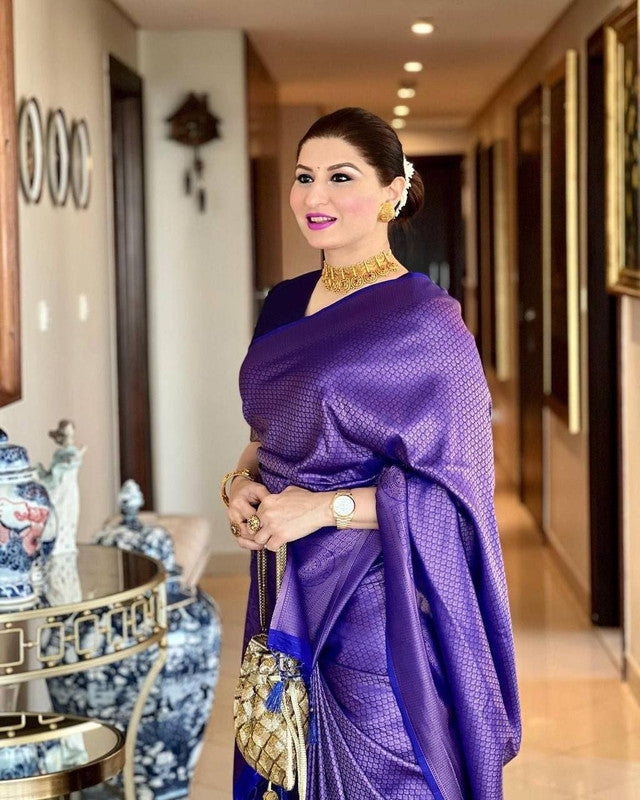 NOZ2TOZ Women Banarasi Silk Woven Saree With Blouse Piece - Blue - Distacart