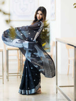 Thumbnail for NOZ2TOZ Women Cotton Printed Saree With Blouse Piece - Black - Distacart