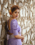 Thumbnail for NOZ2TOZ Women Cotton Printed Saree With Blouse Piece - Lavender - Distacart