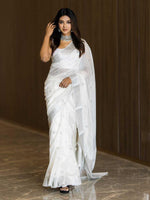 Thumbnail for Malishka Cotton Printed Saree With Blouse Piece - white - Distacart
