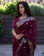 Thumbnail for NOZ2TOZ Women Cotton Printed Saree With Blouse Piece - Wine - Distacart