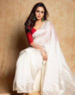 Thumbnail for NOZ2TOZ Women Cotton Printed Saree With Blouse Piece - White - Distacart