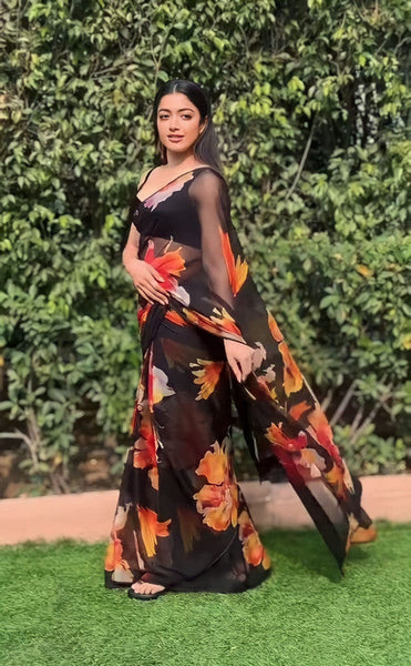 NOZ2TOZ Women Banarasi Silk Woven Saree With Blouse Piece - Black - Distacart