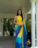 Thumbnail for Malishka Georgette Silk Pedding Ready To Wear Saree With Blouse Piece - Multicolor - Distacart
