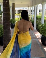 Thumbnail for Malishka Georgette Silk Pedding Ready To Wear Saree With Blouse Piece - Multicolor - Distacart