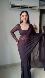 Thumbnail for Malishka Georgette Silk Pedding Design Ready To Wear Saree With Blouse Piece - Multicolor - Distacart
