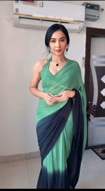 Thumbnail for Malishka Georgette Silk Pedding Ready To Wear Saree With Blouse Piece - Multicolor - Distacart