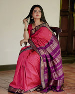 Thumbnail for NOZ2TOZ Women Banarasi Silk Woven Saree With Blouse Piece - Pink - Distacart