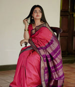Thumbnail for Malishka Banarasi Silk Woven Saree With Blouse Piece - Pink - Distacart