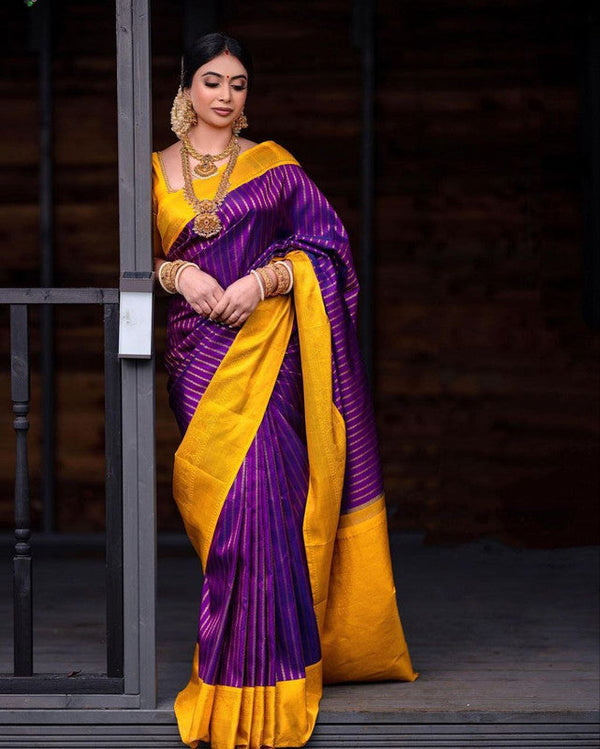 NOZ2TOZ Women Banarasi Silk Woven Saree With Blouse Piece - Magenta - Distacart