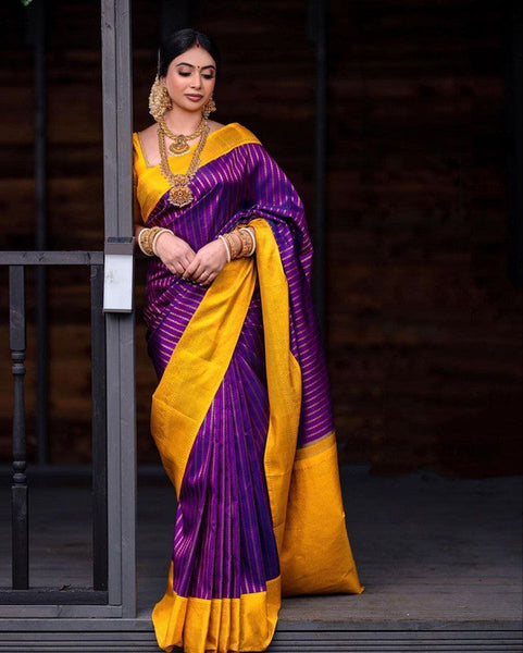 NOZ2TOZ Women Banarasi Silk Woven Saree With Blouse Piece - Magenta - Distacart