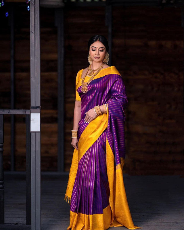NOZ2TOZ Women Banarasi Silk Woven Saree With Blouse Piece - Magenta - Distacart