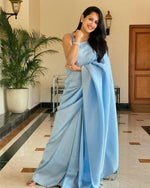 Thumbnail for NOZ2TOZ Women Banarasi Silk Woven Saree With Blouse Piece - Firozi - Distacart