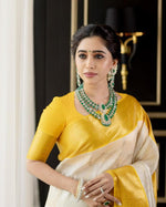 Thumbnail for NOZ2TOZ Women Banarasi Silk Woven Saree With Blouse Piece - white - Distacart