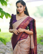 Thumbnail for NOZ2TOZ Women Banarasi Silk Woven Saree With Blouse Piece - Grey - Distacart