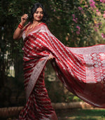 Thumbnail for Malishka Banarasi Silk Woven Saree With Blouse Piece - Red - Distacart