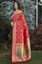 Thumbnail for NOZ2TOZ Women Banarasi Silk Woven Saree With Blouse Piece - Maroon - Distacart
