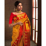 Thumbnail for NOZ2TOZ Women Banarasi Silk Woven Saree With Blouse Piece - Mustard - Distacart