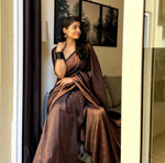 Thumbnail for NOZ2TOZ Women Banarasi Silk Woven Saree With Blouse Piece - Black - Distacart