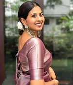 Thumbnail for NOZ2TOZ Women Banarasi Silk Woven Saree With Blouse Piece - Maroon - Distacart